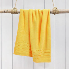 Spread Spain 100% Cotton Face Towel 600 Gsm | Roman Face Towel Super Absorbent Soft & Quick Dry Towels (Yellow) -Set Of 2