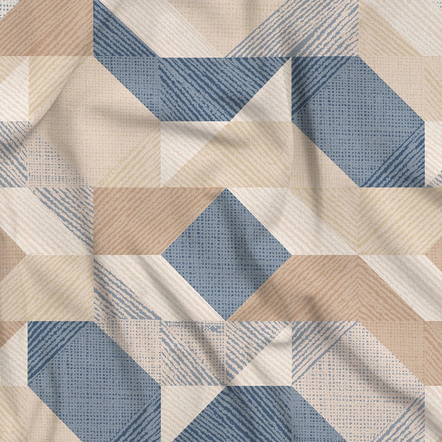 100% Cotton Bedsheet Set For Double Bed - 108 X 108 Inches, Brown & Blue | 1 Double Bed Sheet & 2 Pillow Covers - Gift For Weddings Or Birthdays King Size