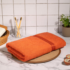 Comforic 100% Cotton Bath Towels 500 Gsm | Large Size Bath Towel For Men & Women Quick Dry, Super Soft & Absorbent Gym Towel, Travel Towel (Sunset Orange)