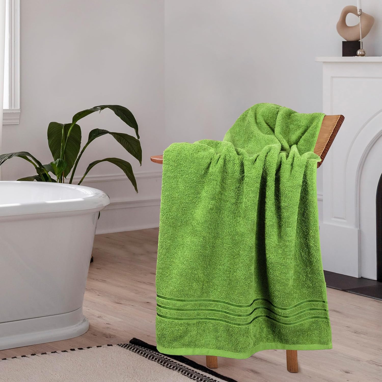 Home Elegance 100% Cotton Comfort Living Bath Towel 400 Gsm (Lime Green)- Pack Of 1