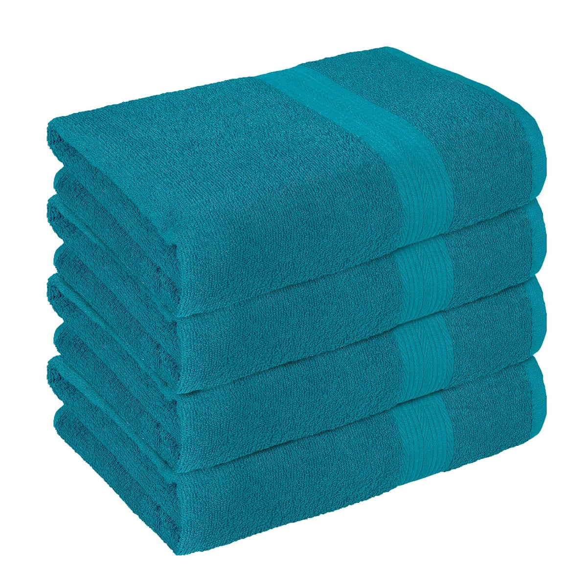 Bedspun Cotton Bath Towel 1600 Gsm | Gym, Workout, Super Soft Absorbent, Lightweight, Ultra Absorbent, Quick-Drying Towel (Teal) - 4 Pcs