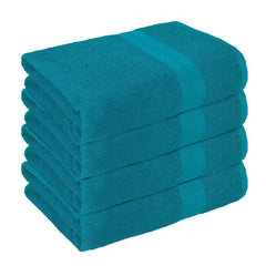 Bedspun Cotton Bath Towel 1600 Gsm | Gym, Workout, Super Soft Absorbent, Lightweight, Ultra Absorbent, Quick-Drying Towel (Teal) - 4 Pcs