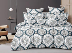 1 King Size Elastic Fitted Bedsheet With 2 Pillow Cover + Comforter - 72 X 78 Inches, Grey | Suitable For All-Season Use | Soft To Touch, Light Weight