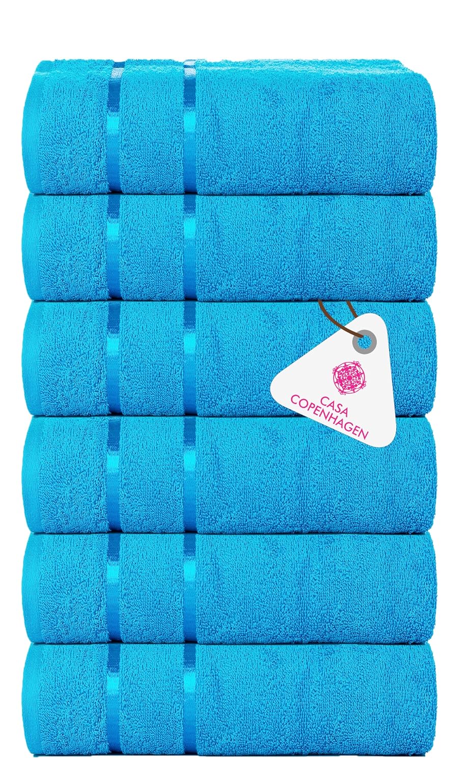 Casa Copenhagen Egyptian Cotton Ecstatic Hand Towel 740 Gsm (Teal Blue)- 6 Pcs