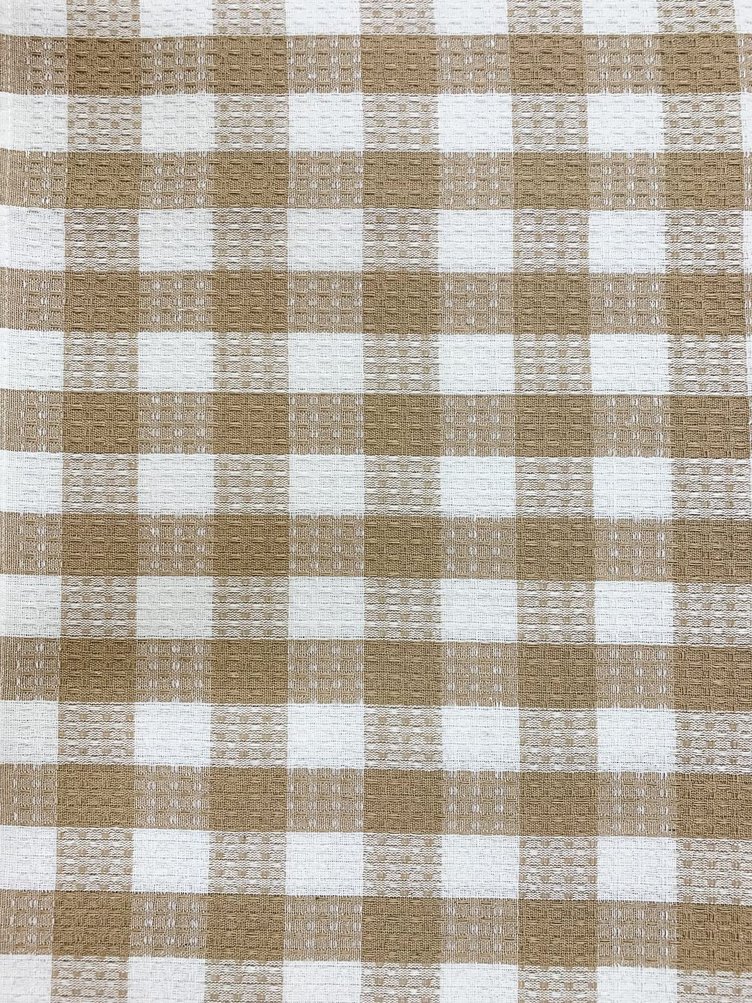 Athom Living Premium Cotton Light Weight Quick-Dry High Absorbent Cotton Bath Towel 250 Gsm, (Beige Checks)