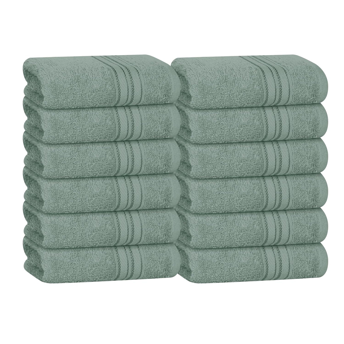 Boutiquo Ultra Soft 100% Cotton Washcloths 1800 Gsm | Contains Face Cloths Compact & Lightweight Multi Purpose Washcloths - Jade (12 Piece)
