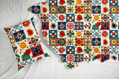 1 King Size Bedsheet With 2 Pillow Covers - 104 X 104 Inches, Multicolor | Soft Wrinkle Free & Breathable Bedsheets - Durable & Long Lasting Bedsheet