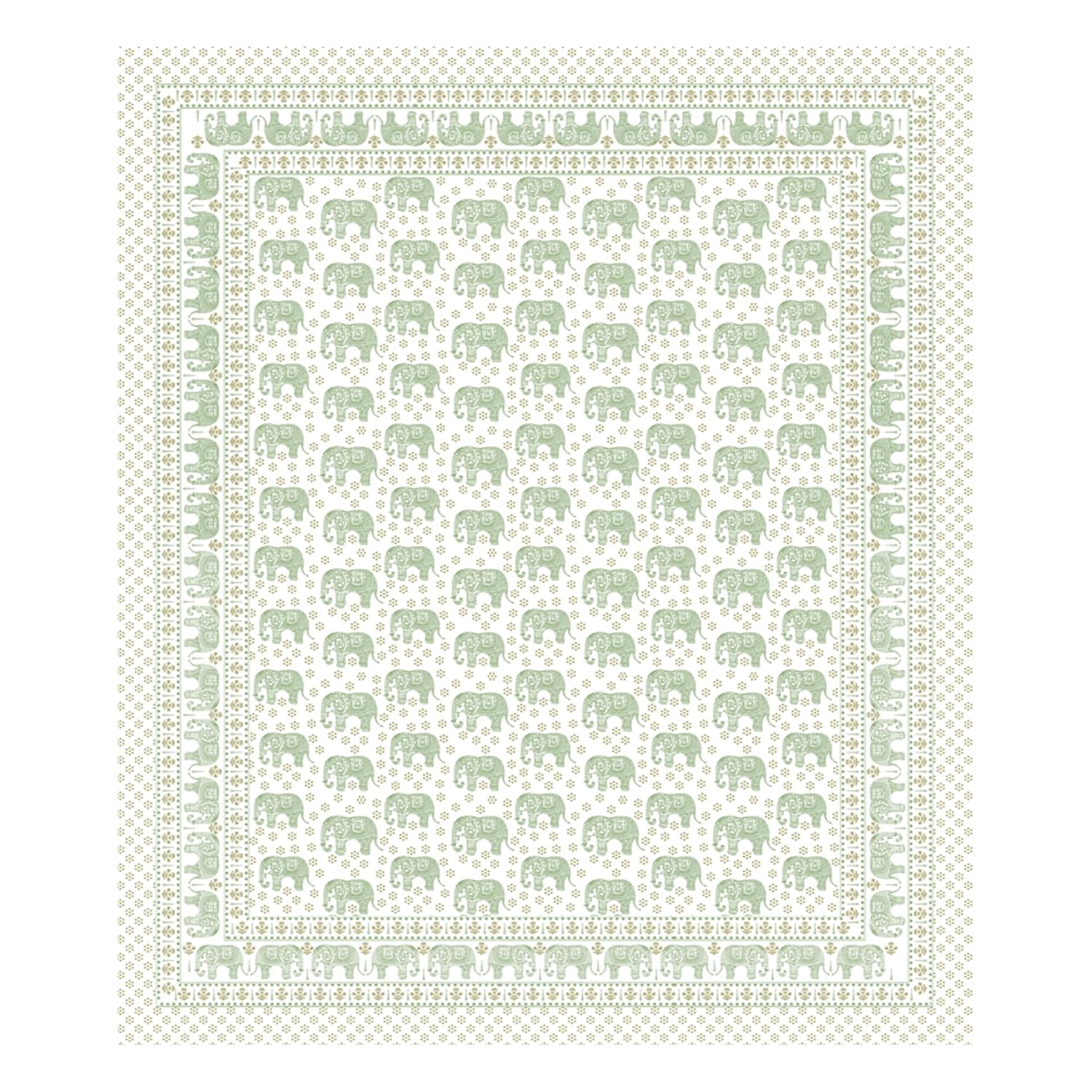 1 Queen Size Bedsheet For Double Bed With 2 Pillow Covers (90 X 108 Inches) Green & White | Premium Cotton Material - Ideal For House, Hotel, Guest House