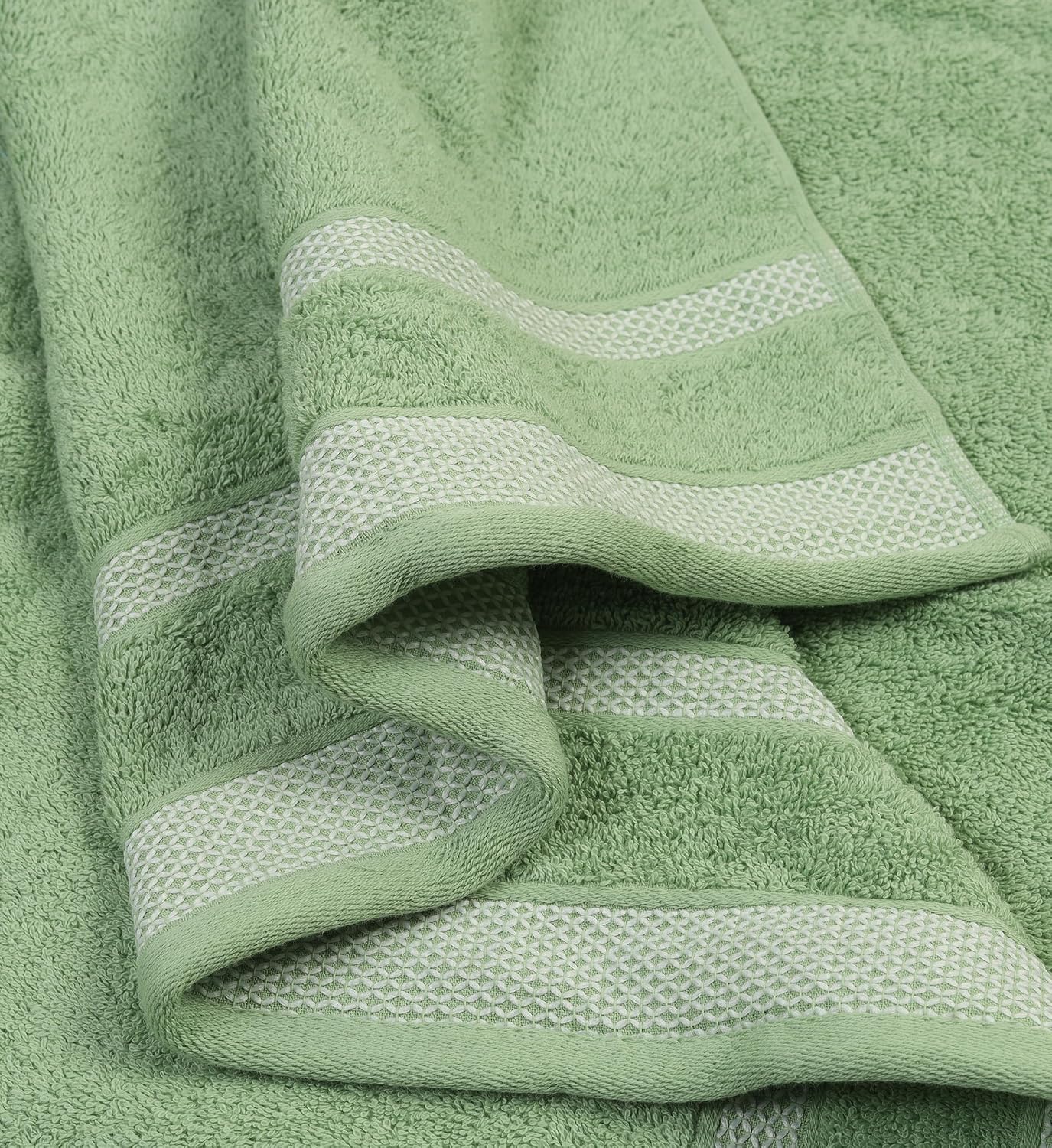 Mafatlal Bath Towels 1100 Gsm | Large Size Towel For Men & Women Daffodil Series (Green & Blue) - Pack Of 2