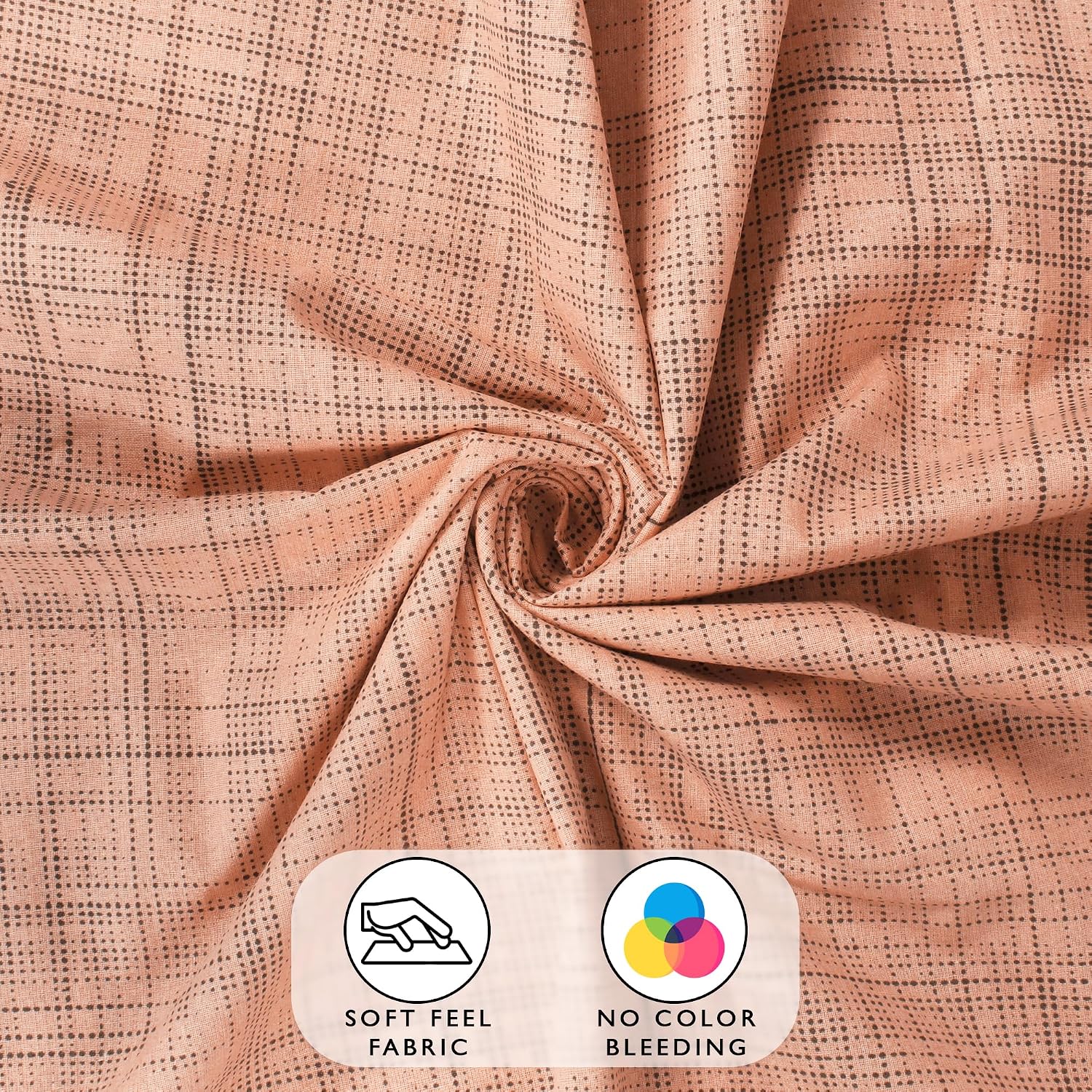 100% Cotton Bedsheet For Double Bed With 2 Pillow Covers - 88 X 100 Inches, Peach | Perfect For Home Decor & Gifting | Long-Lasting Use