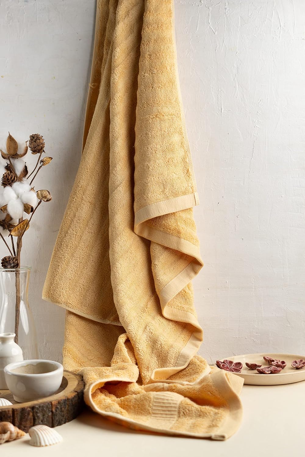 Mush Bamboo Bath Towels Large Size 600 Gsm | Bath Towel For Men & Women | Soft, Highly Absorbent, Quick Dry & Anti Microbial (Golden Brown)