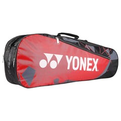 Yonex Badminton Kitbag BT5, 2 Zipper Compartment For Storage Of 3 Rackets & Clothes | Material - Nylon, Colour - Red / Black