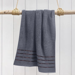 Spread Spain 100% Cotton Face Towel 600 Gsm | Roman Face Towel Super Absorbent Soft & Quick Dry Towels (Charcoal Grey) -Set Of 2