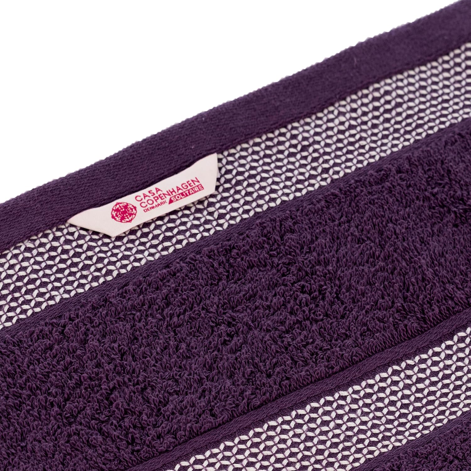 Casa Copenhagen Egyptian Cotton Solitaire Hand Towel 740 Gsm (Dark Purple)- Pack Of 6