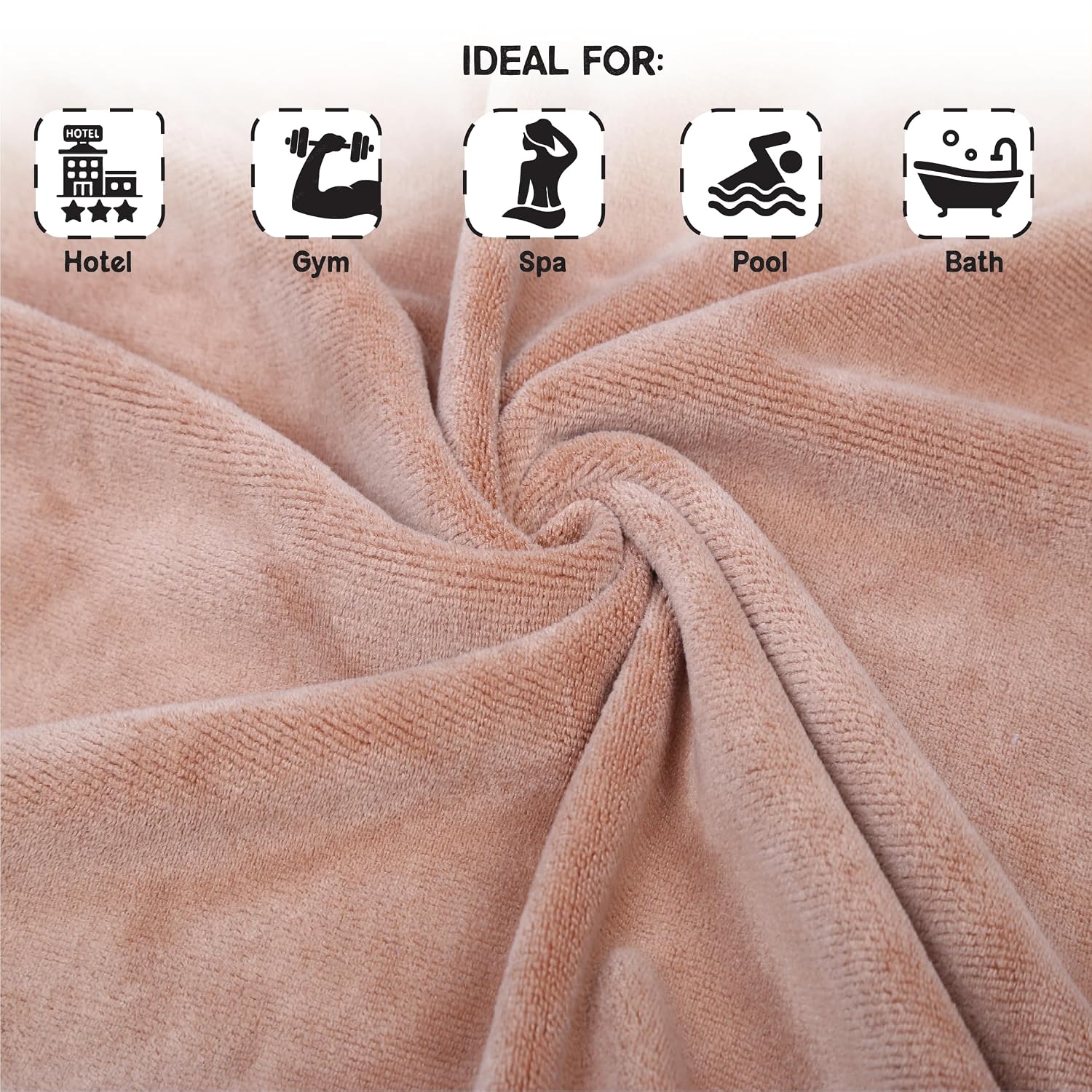 Housse Premium Microfiber Bath Towel 550 Gsm | Extra Large Quick Dry Towels For Women & Men | Super Soft Plush | Ultra Absorbent For Home Swimming Sports & Travel (Tanzine)