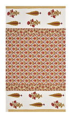 Easygoods Waffle Bath Towel Beautiful Pure Cotton Hand Block Printed Soft Water Absorbent Floral Printed Towels 250 Gsm (Carrot Red)