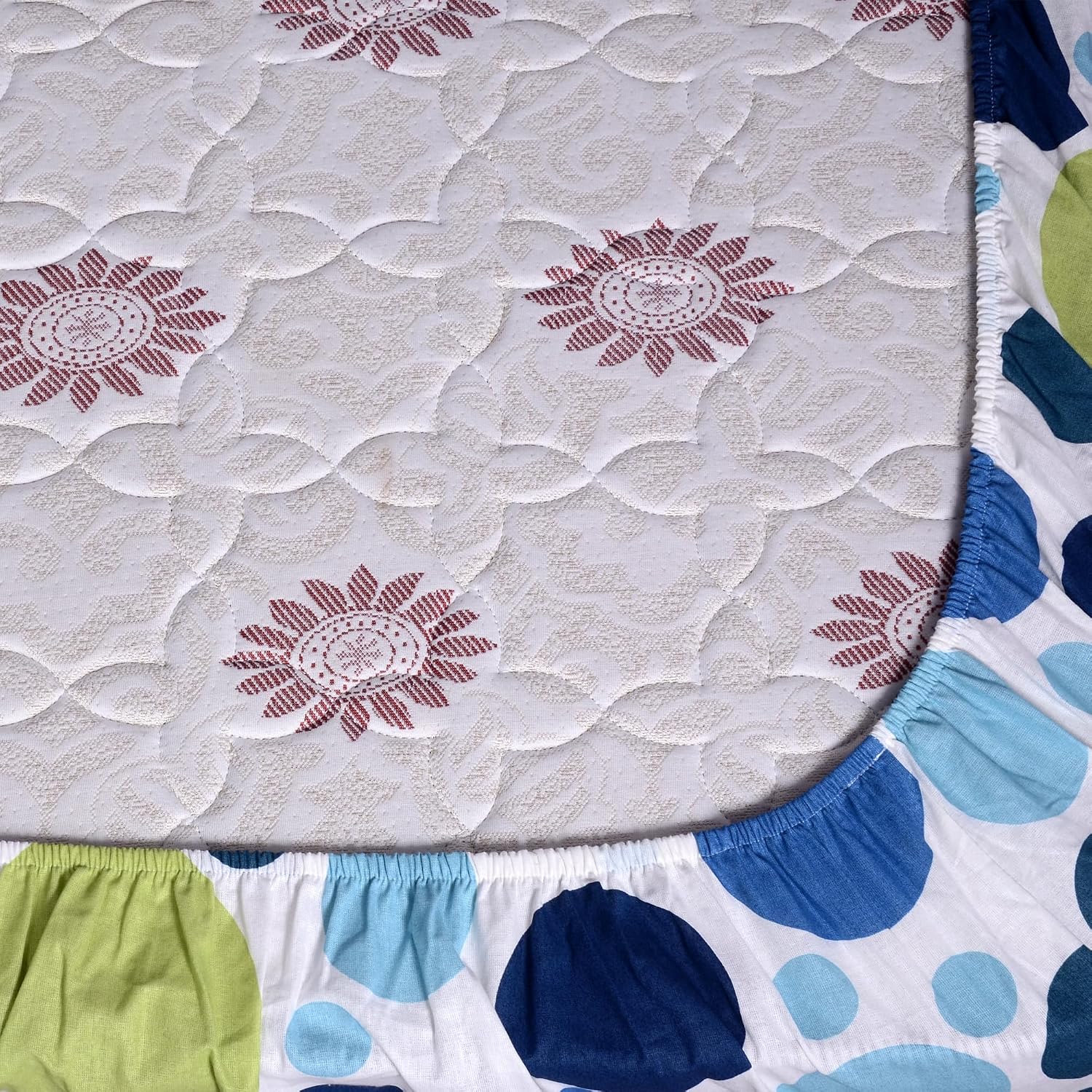 Super Soft Single Fitted Bedsheet With 1 Pillow Cover | 57 X 78 + 6 Inches, Blue & White - Perfect For Use In Bedrooms, Guest Rooms, Dormitories
