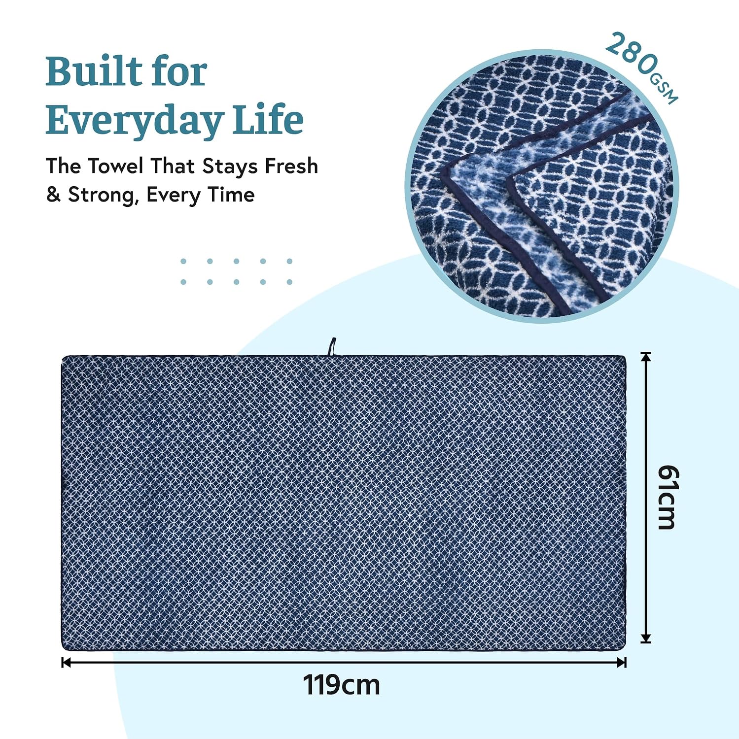 Heart Home Microfibre Bath Towel 800 Gsm | Quick Dry Absorbent Gym Sweat Workout & Shower Body Towel - Red & Blue (2 Pcs)