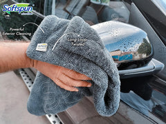 Softspun Microfiber Cloth Towel 400 Gsm | Extra Thick Microfiber Cleaning Cloths Perfect For Bike, Auto, Cars Both Interior & Exterior (Grey)- Pack Of 1