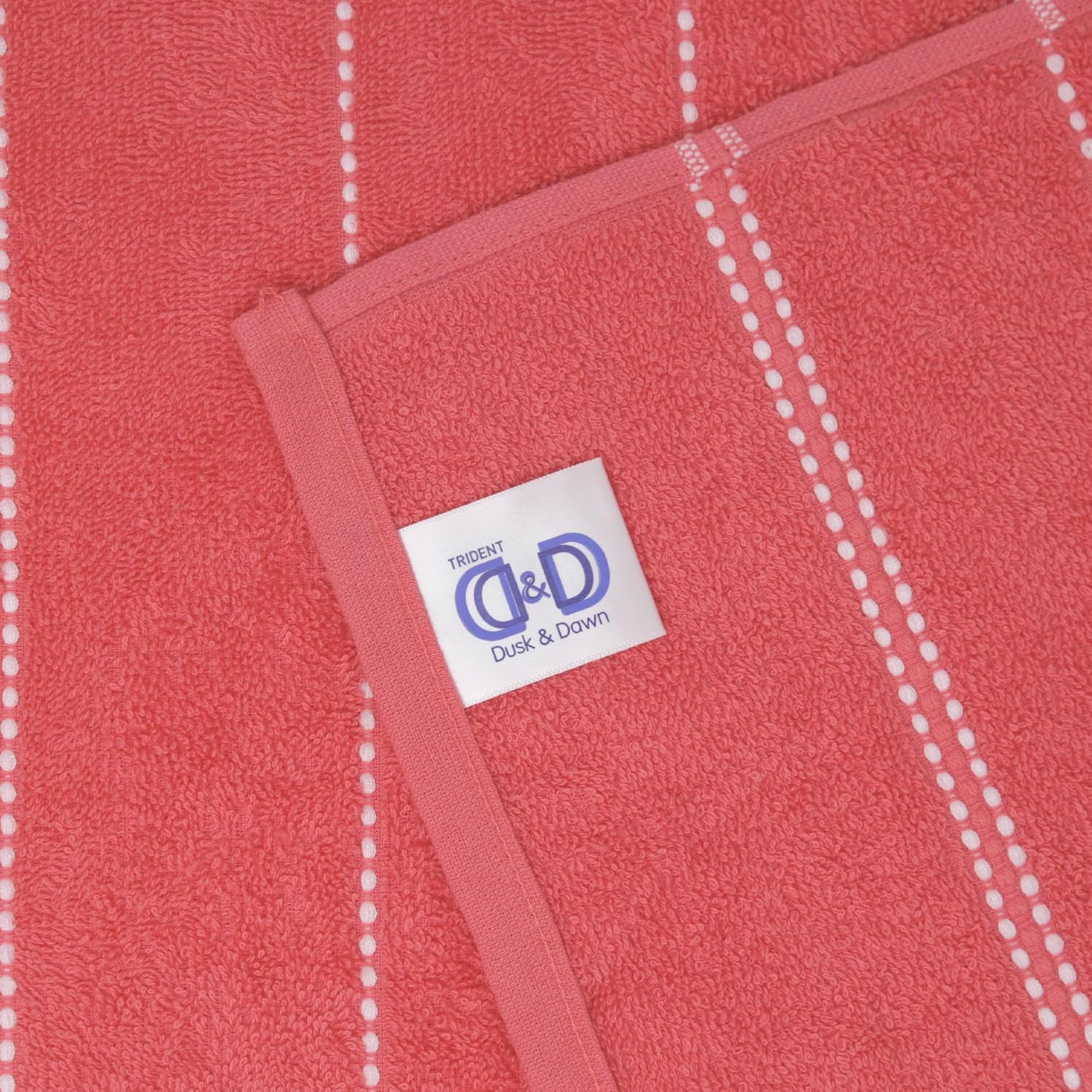 Trident 100% Cotton Luxury Bath Towels 500 Gsm | Sanitized Finish, Quick Dry, Travel Friendly Bath Towel - Camellia Rose (Pack Of 2)