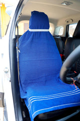 Roman Home Solid Large Luxury All Car Seats & All Office Chair Towel With Tie Knot & Elistick 450 Gsm - (Blue)