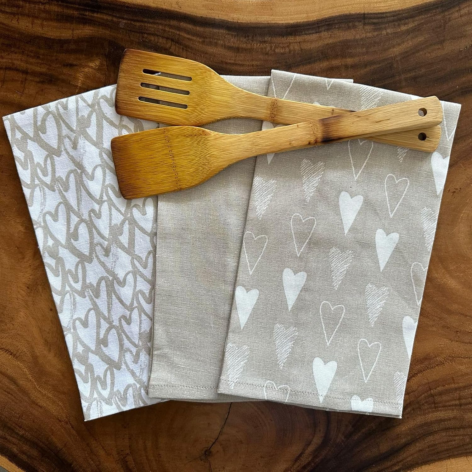 Oak & Lily 100% Cotton Kitchen Napkins Dish Towels 350 Gsm | Premium European Quality Washable, Large Size Kitchen Cloth For Roti, Cleaning, Drying | Ivory Beige (Set Of 3)