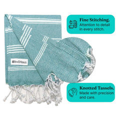 Indihaus Premium Large Cotton Bath Towels 380 Gsm | Soft, Absorbent & Comfortable Large Size Bath Towels (Ocean Teal)