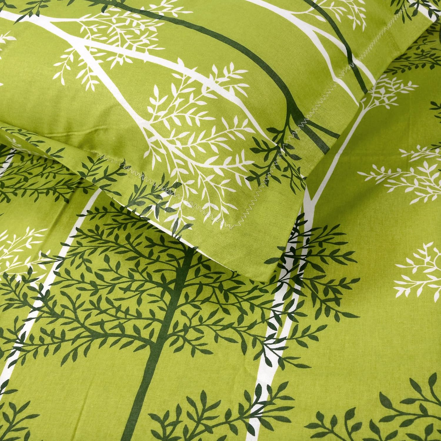 King Size Double Bedsheet With 2 Pillow Cover - 87 X 108 Inches, Light Green | Skin Friendly Fabric For Everyday Comfort - Perfect Gifting For Wedding Anniversary