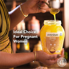 Natural Premium Bilona-Churned Gir Cow Ghee By Anveshan | High In Vitamins A, D & Healthy Bilona Method Desi Ghee | 2 Litre (1 Litr * 2) 67.6 Ounce | Jar Pack
