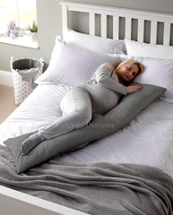 Pregnancy Pillow, Cotton Soft Maternity Pillow, Grey Color - 18 X 54 Inch | Pillow For Pregnant Women, Full Body Support, Removable Grey Cover With Microfiber Filling, Adjustable - Pack Of 1
