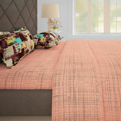 Bedsheets For Double Bed With 2 Pillow Covers - 88 X 100 Inches, Peach | Ideal For Home Decor, Guest Home, Hotel