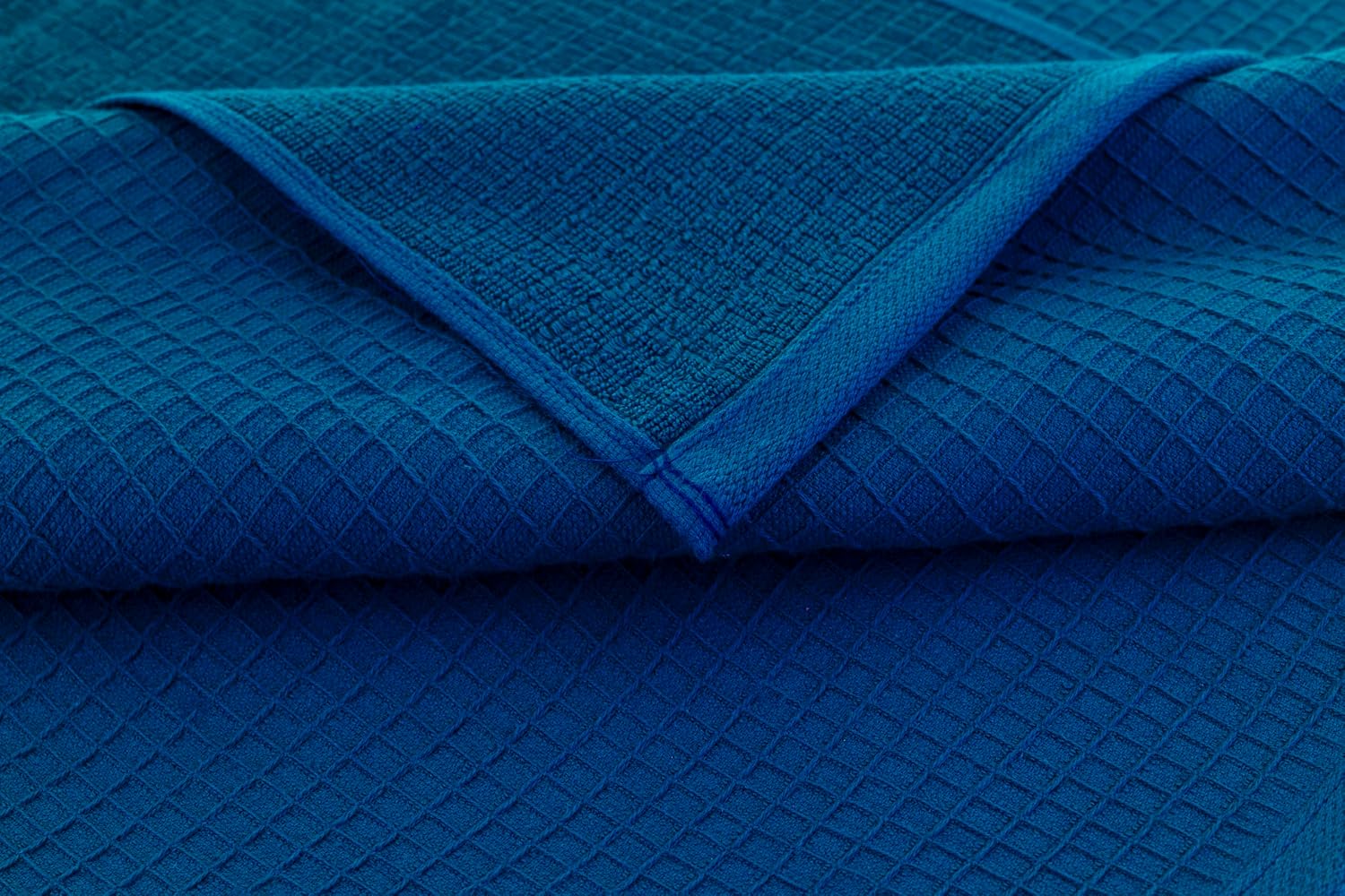 Casa Copenhagen Egyptian Cotton Waffle 1 Pcs Large Bath Towel 500 Gsm (Electric Blue)