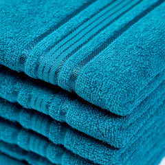 Akiko Home 100% Cotton Essential Series Hand Towels 1200 Gsm | Soft, Absorbent & Durable, Cotton Hand Towel For Bathroom Use, Gentle On Skin- Pack Of 6 (Teal)