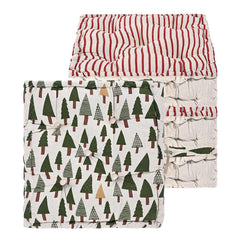Soft Cotton Chair Cushions For Sitting, Button Pillow, Printed - Maroon & Green | Pillow For Office Work & Posture Support | Sitting Cushion & Back Rest For Chair | Pain Relief - Pack Of 4