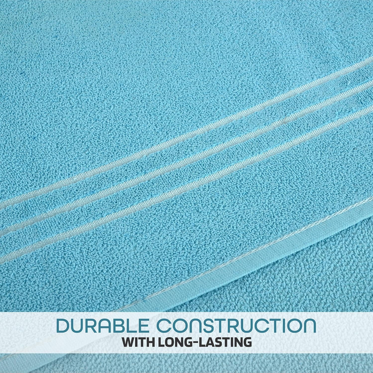 Kuber Industries Bath Towel 450 Gsm | Towel For Bath, Gym, Travel & Beach | Plain Lining (Sky Blue)
