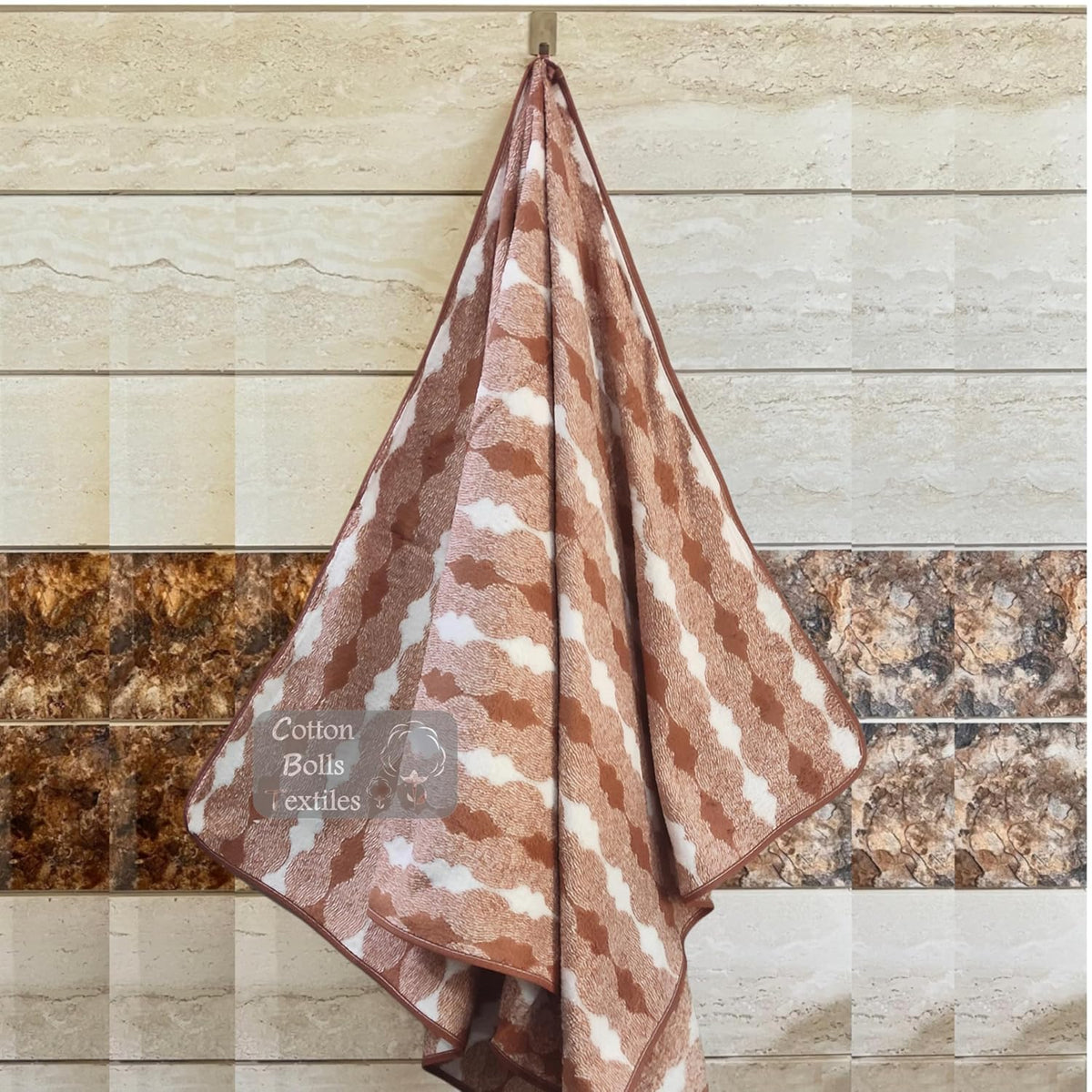 Cotton Bolls Textiles Microfiber Towels 280 Gsm | Soft Coral Fleece Towel With Hook Quick Dry Super Absorbent Bath Towel For Men & Women (Sketch Brown)