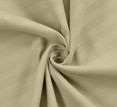 Stripe Glace Cotton 1 Double Bedsheet With 2 Pillow Cover - 91 X 90 Inches, Ecru | Fade Resistant & Durable Breathable & Wrinkle Free Bed Sheet