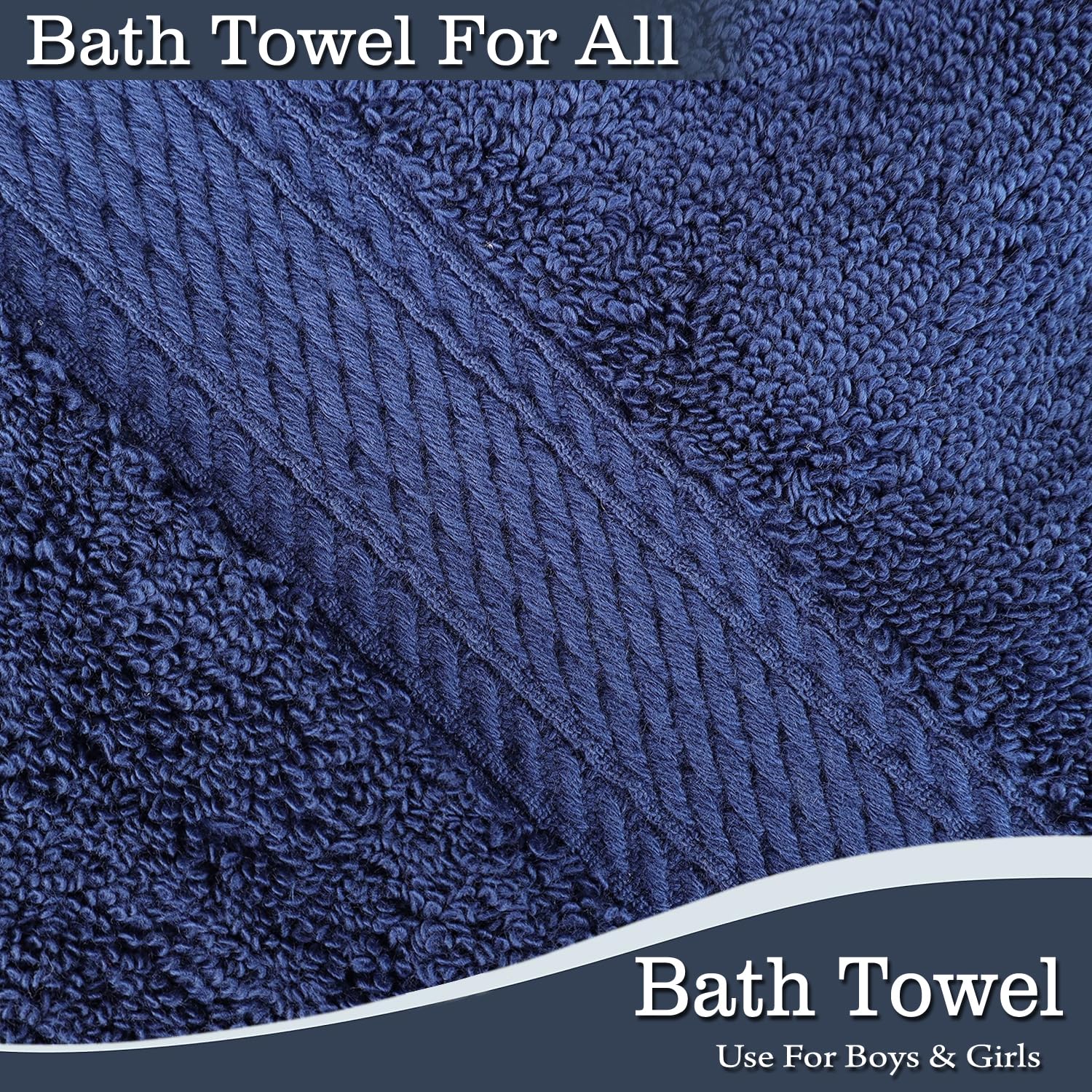 Fresh From Loom Luxury Edition Egyptian 100% Pure Cotton Bath Towel 600 Gsm | High Water Heavy Soft Dual Stitched Bath Towel (Blue)
