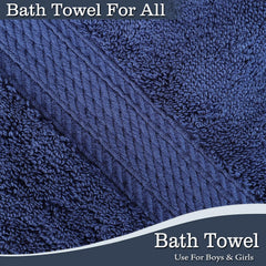 Fresh From Loom Luxury Edition Egyptian 100% Pure Cotton Bath Towel 600 Gsm | High Water Heavy Soft Dual Stitched Bath Towel (Blue)