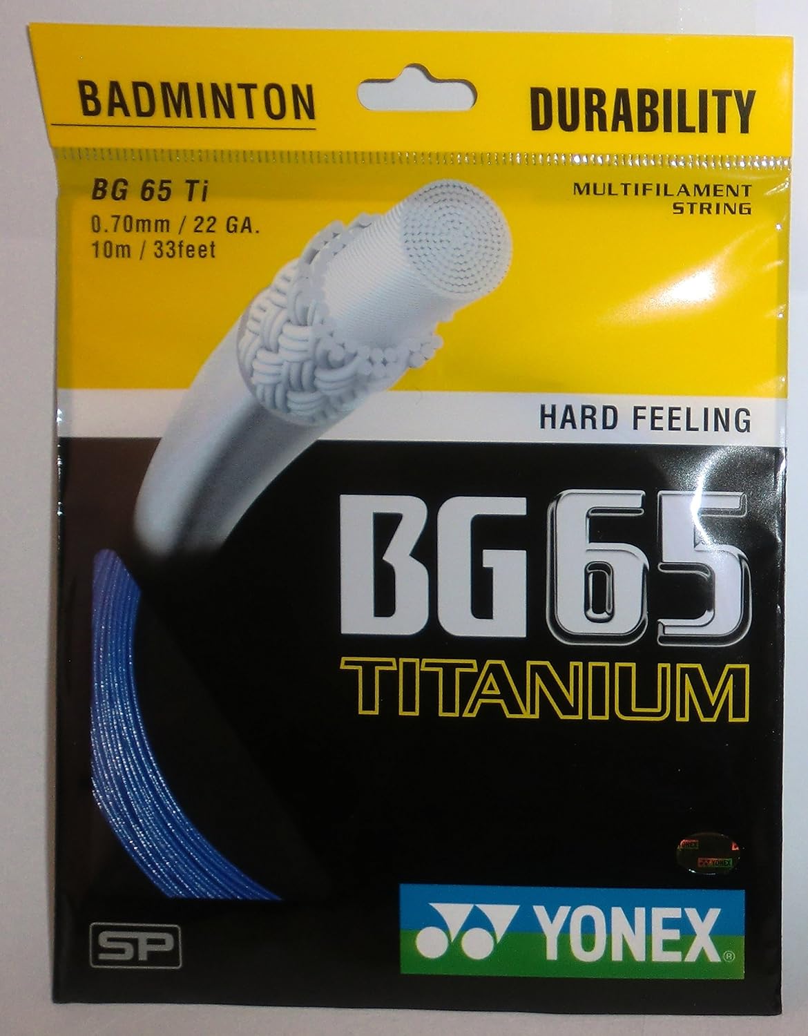 Yonex Badminton Strings BG 65, Size - 0.70mm, Colour - Blue