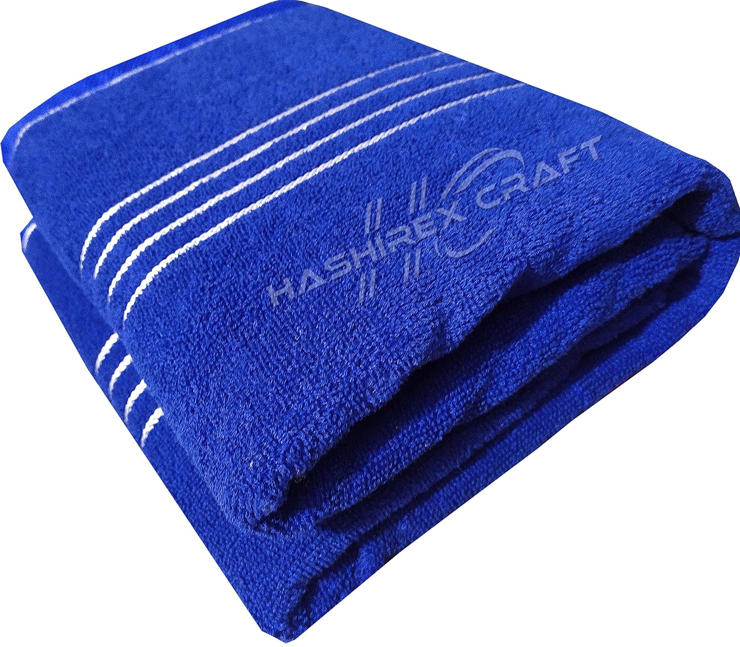 Hashirex Craft Men'S Pure Xxxl Cotton Bath Towel 1300 Gsm (Blue) - Pack Of 2