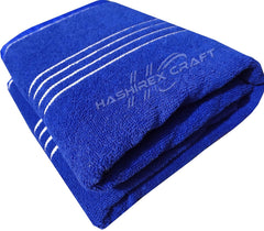 Hashirex Craft Men'S Pure Xxxl Cotton Bath Towel 1300 Gsm (Blue) - Pack Of 2