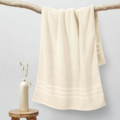 Spread Spain Cotton Bath Towels 650 Gsm | Large Size Miami Bath Towel Soft & Absorbent For Men & Women (Ivory)