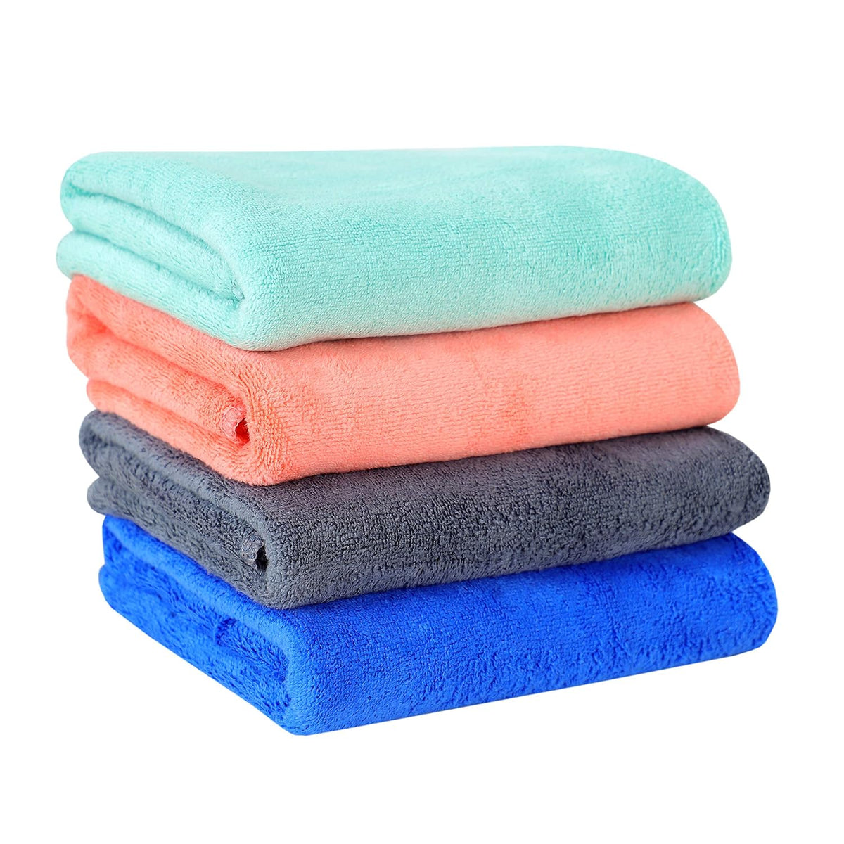 Yellow Weaves Super Soft Microfiber Hand Towels 400 Gsm | Gym & Workout Towels Set Of 4 (Multicolour)
