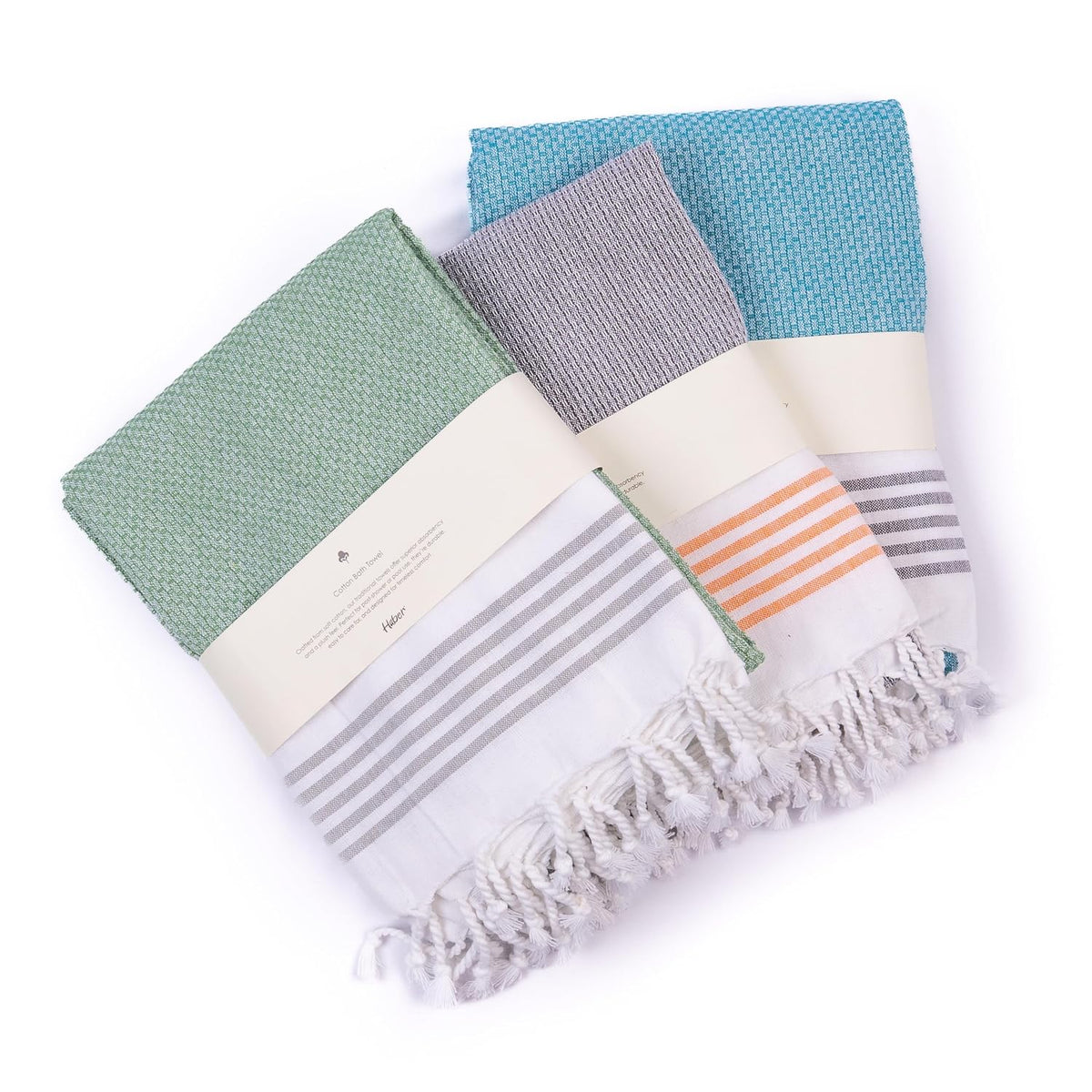 Haber Premium Light Weight 100% Cotton Bath Towel 750 Gsm | Unique Micro Waffle Texture For Active Feel, Quick Absorption & Faster Drying Towel (Multicolour)- Pack Of 3