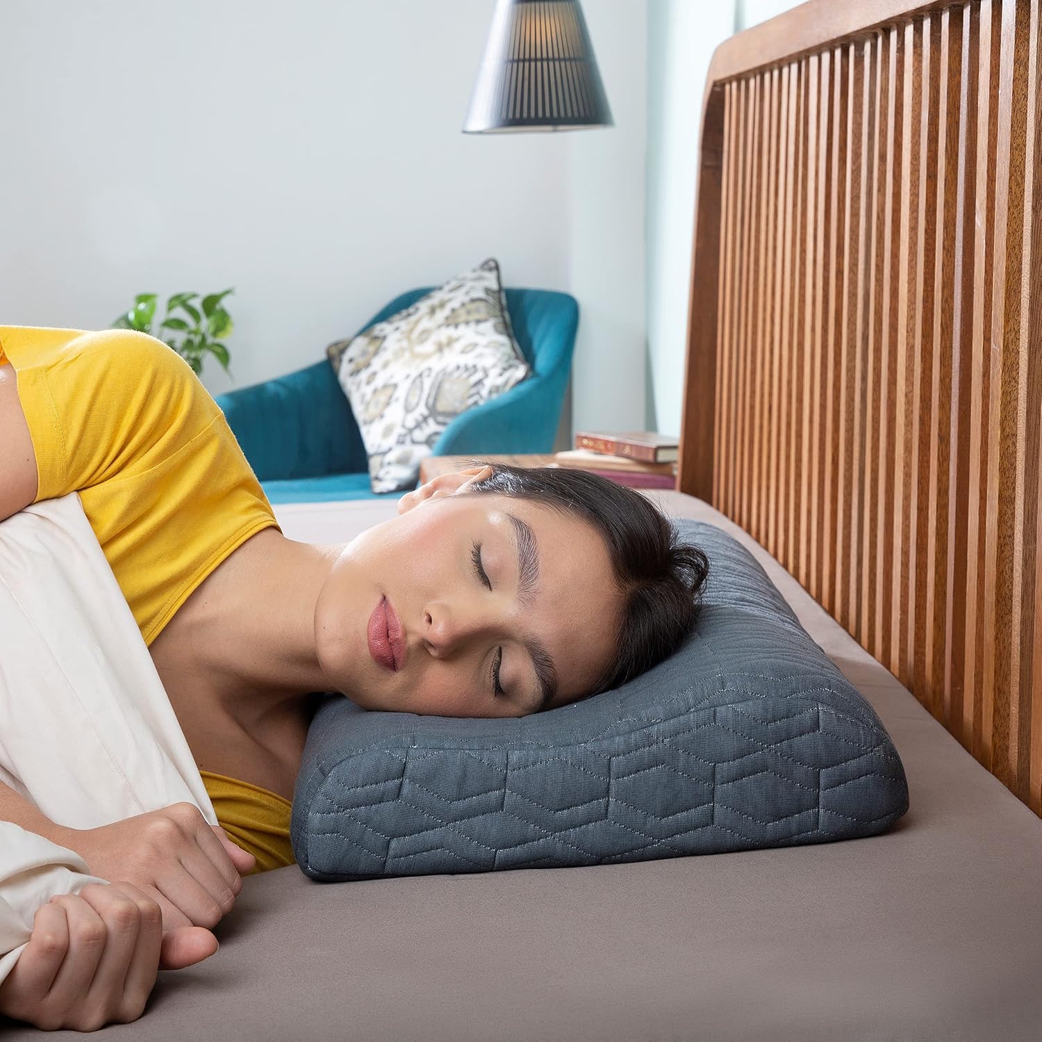 Memory Foam Pillow, Cervical Pillow For Neck & Shoulder Pain Relief, Grey - 24 L X 16.5 W X 4.5 H Inch | Orthopedic Contour Bed Pillow For Sleeping | Removable Pillow Cover - Pack Of 1
