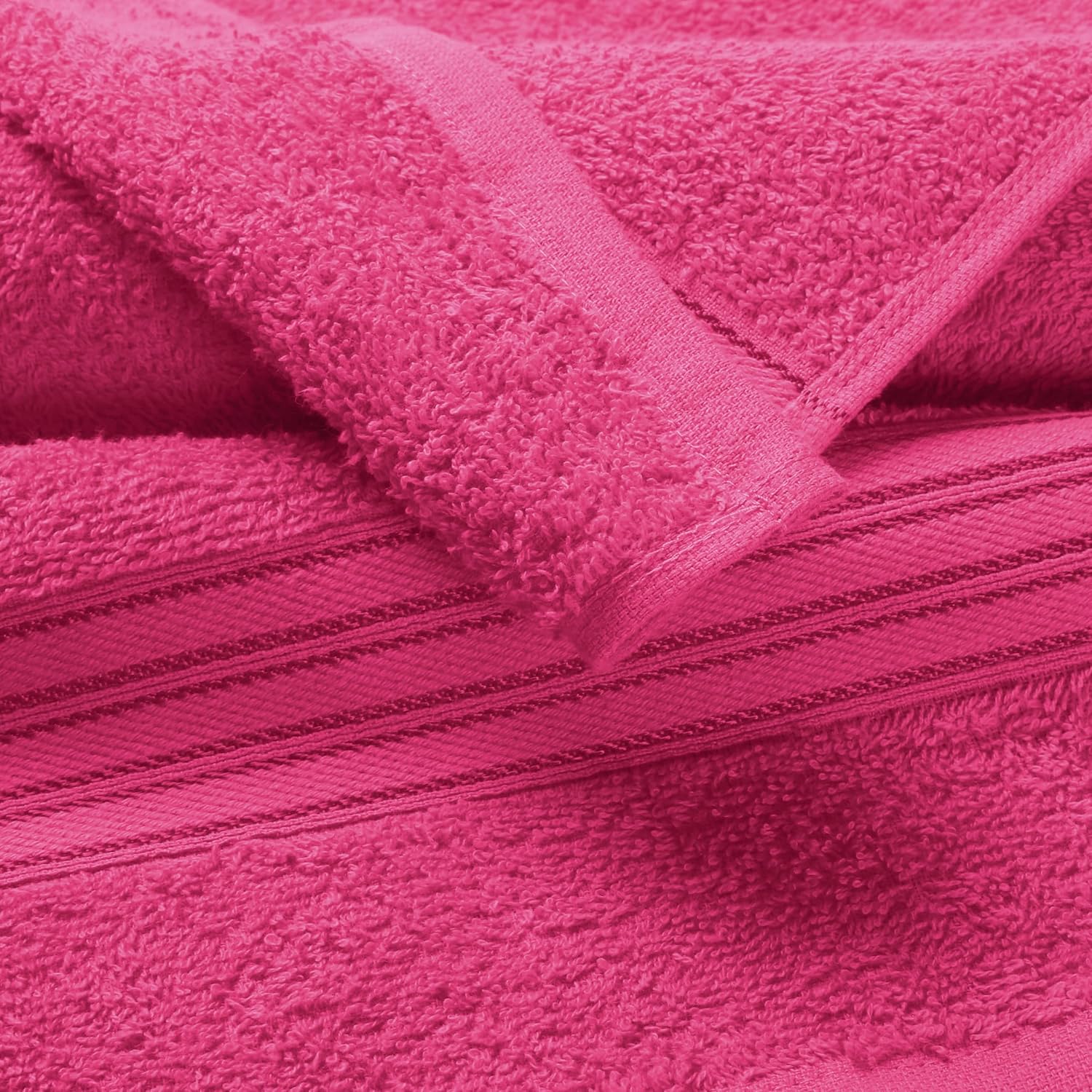Boutiquo Ultra Soft 100% Cotton Washcloths 1800 Gsm | Contains Face Cloths Compact & Lightweight Multi Purpose Washcloths - Hot Pink (12 Piece)