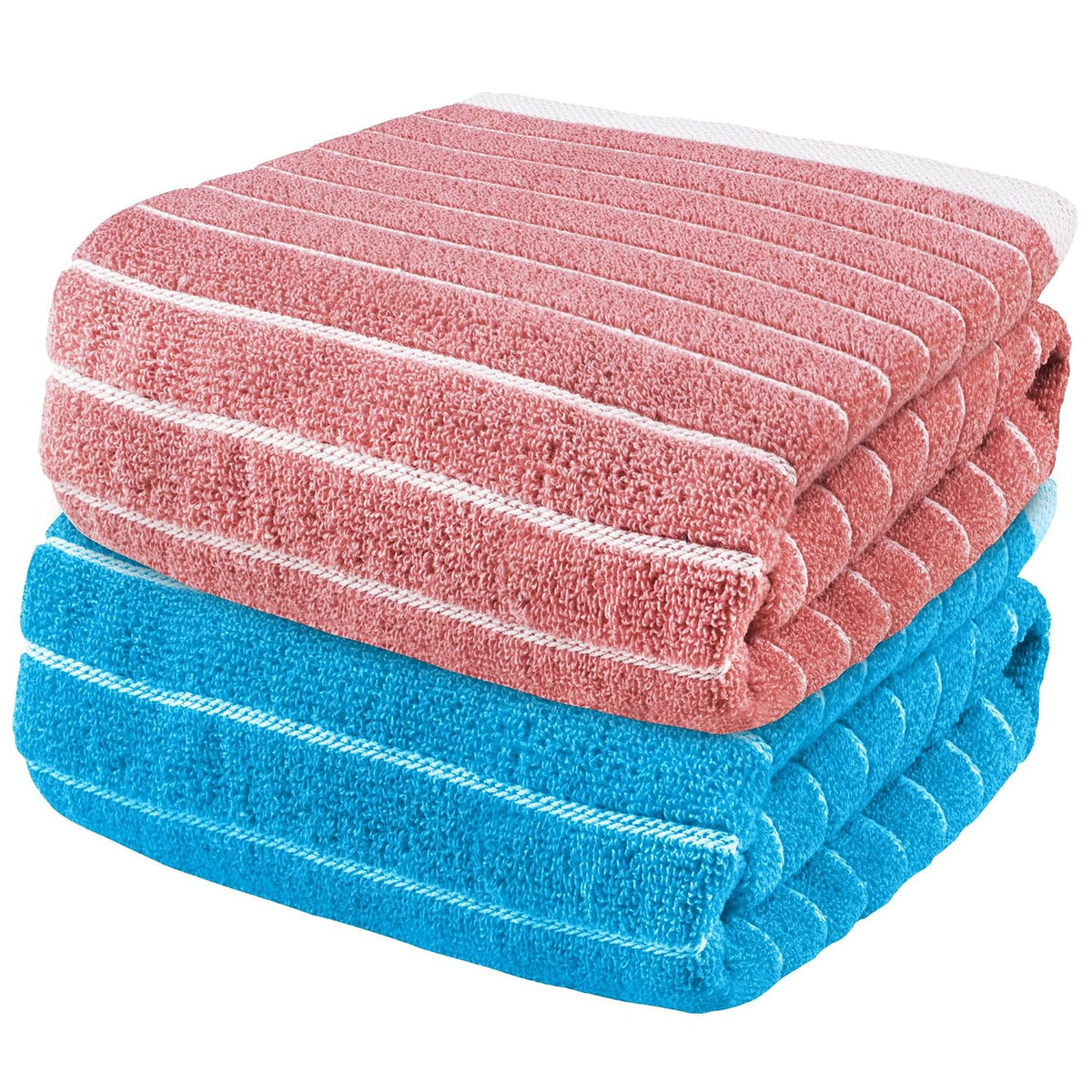 Story@Home Bath Towels Large Size 400 Gsm Set Of 2 | Quick Dry Bath Towel | 100% Cotton Bath Towels (Pink & Blue)