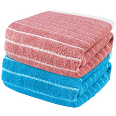 Story@Home Bath Towels Large Size 400 Gsm Set Of 2 | Quick Dry Bath Towel | 100% Cotton Bath Towels (Pink & Blue)