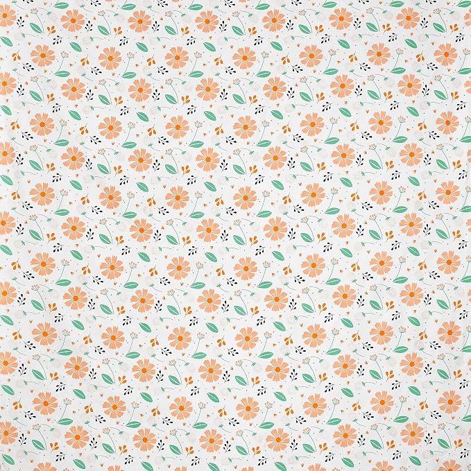 Elastic Fitted Floral Cotton Bedsheets For Double Bedsheets With 2 Pillow Covers - 60x78 Inches, Green | All Around Elastic Fitted Queen Size Bedsheet
